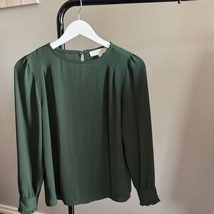 LOFT Dark Green Blouse